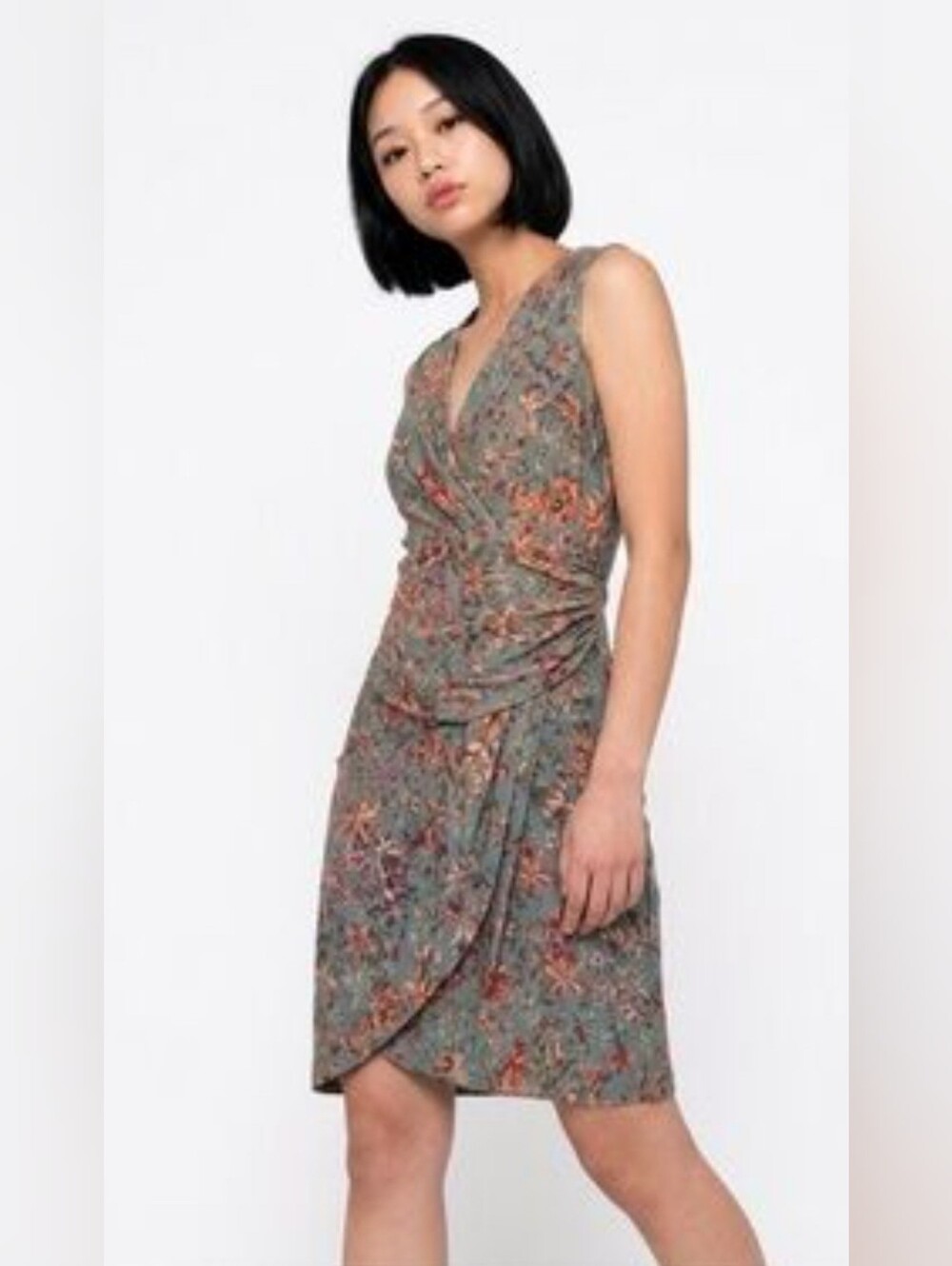 PERUVIAN CONNECTION Jersey Dress Stella Cotton Blend Multicolor Sleeveless